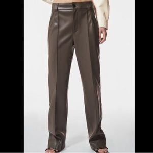 Zara the francoise straight leg leather pants